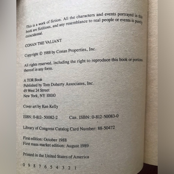 CONAN THE VALIANT PAPERBACK BY ROLAND GREEN TOR 1989 - Picture 2 of 4